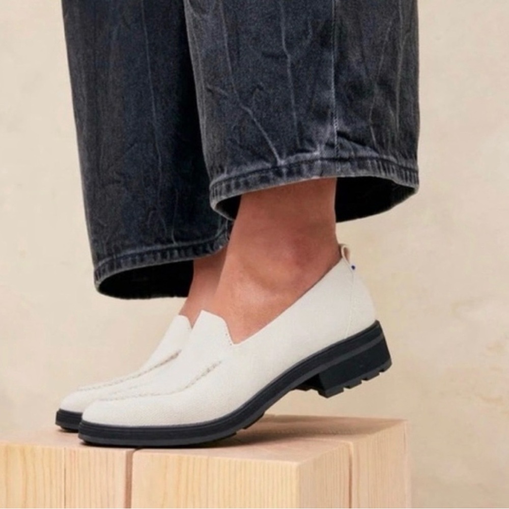 Rothy's Merino Wool Lug Loafers in Ivory